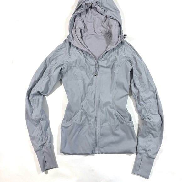 Lululemon In Flux Jacket Silver Fox Size 6 DAMAGED - Picture 1 of 8